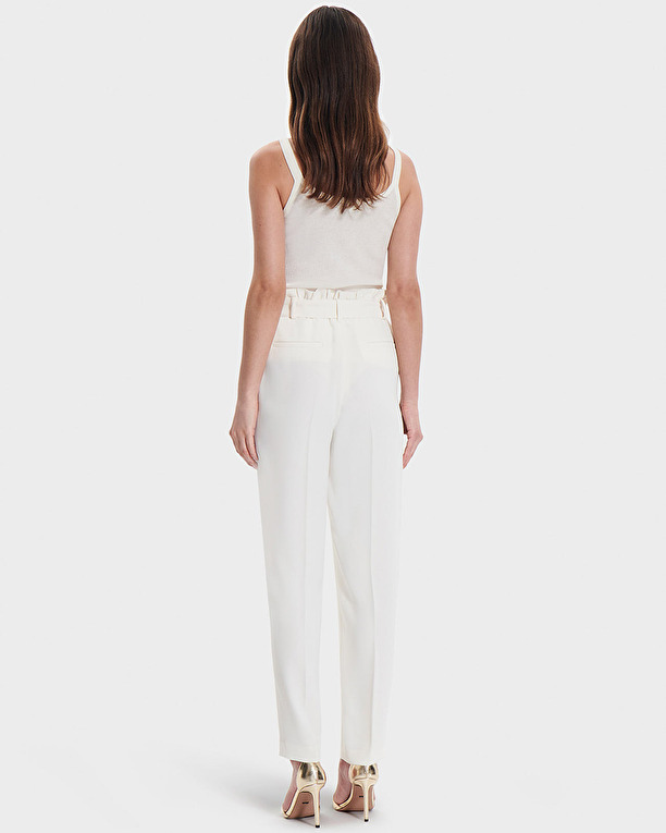 Patricia pants Ecru crepe straight-leg pants ZAPA