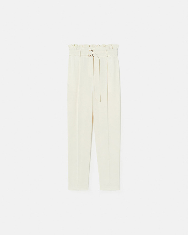 Patricia pants Ecru crepe straight-leg pants ZAPA