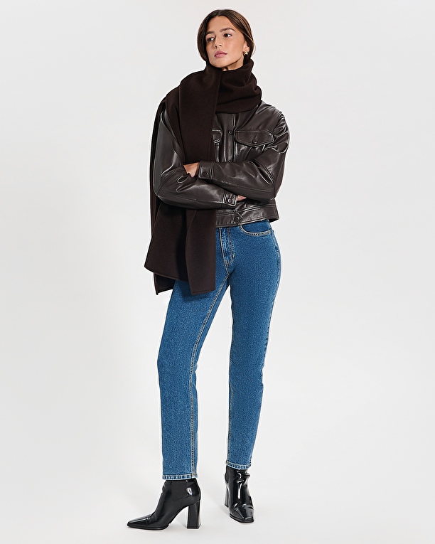 Evy scarf Chocolate double-faced scarf ZAPA