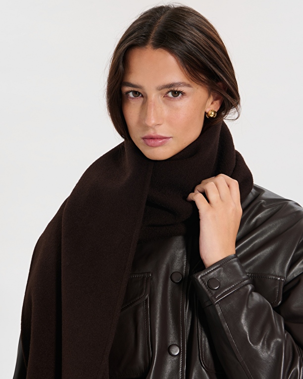 Evy scarf Chocolate double-faced scarf ZAPA