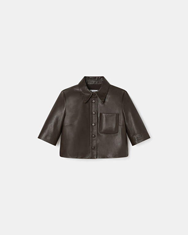 Celina Shirt Chocolate Short Leather Shirt ZAPA