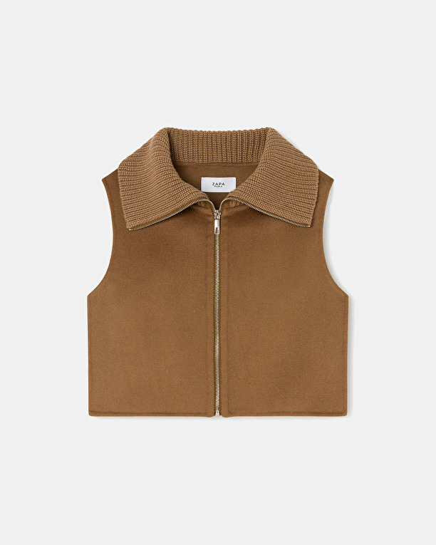Cassandra Collar Camel Zipped Collar ZAPA