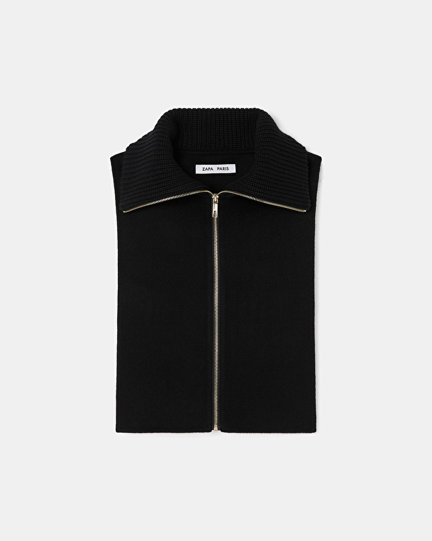 Cassandra Collar Black Zipped Collar ZAPA