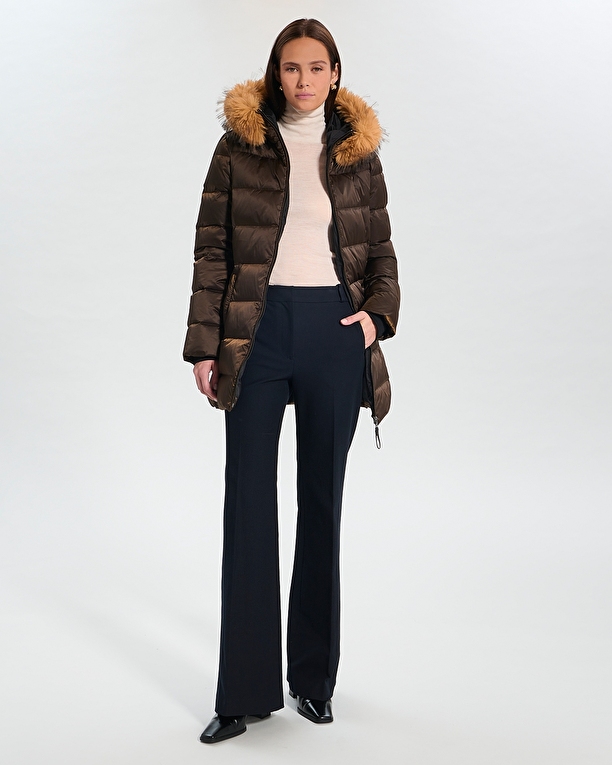 Puffer Jacket Dalyaf Chocolate quilted mid-length puffer jacket ZAPA