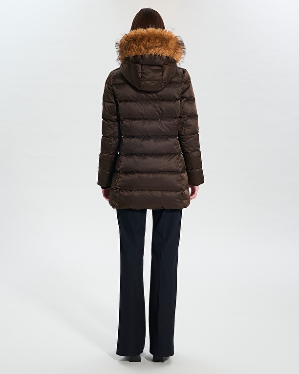 Puffer Jacket Dalyaf Chocolate quilted mid-length puffer jacket ZAPA