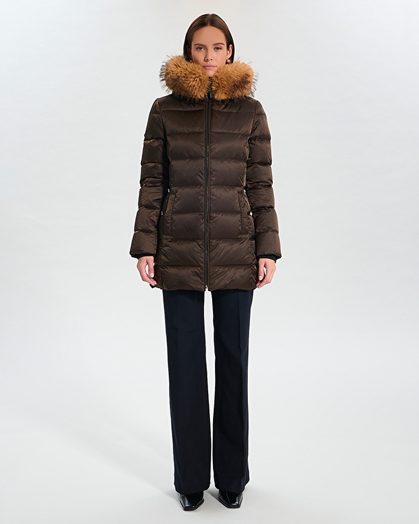 Puffer Jacket Dalyaf Chocolate quilted mid-length puffer jacket ZAPA