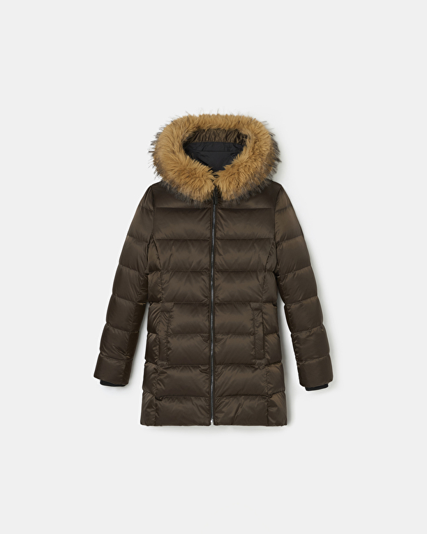 Puffer Jacket Dalyaf Chocolate quilted mid-length puffer jacket ZAPA