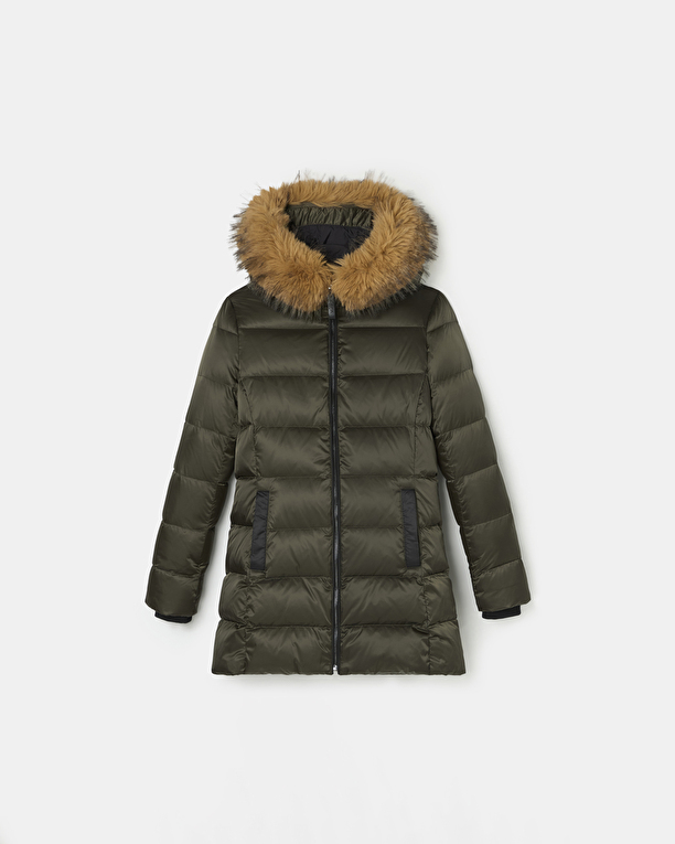 Puffer Jacket Dalyaf Khaki quilted mid-length puffer jacket ZAPA