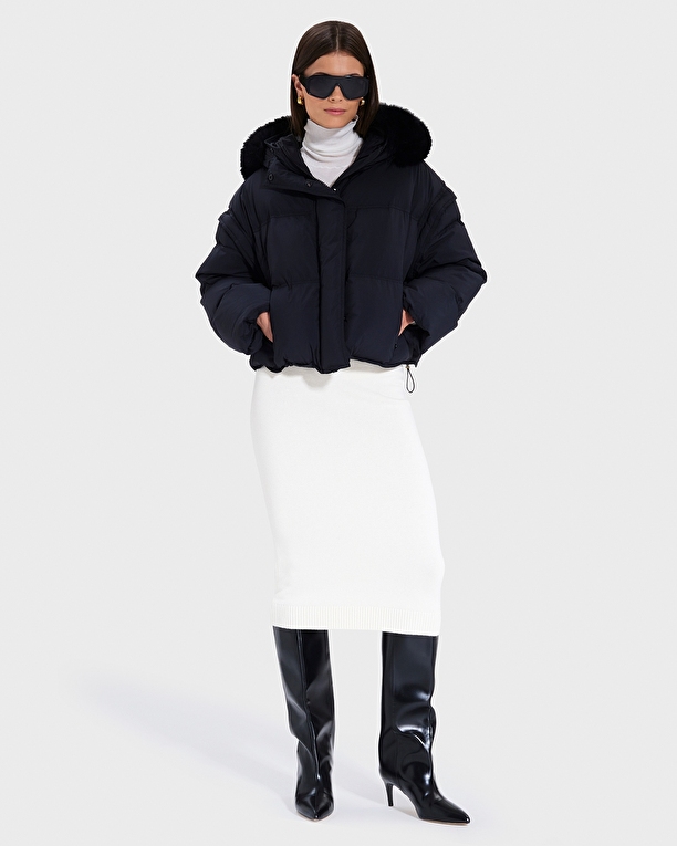 Denitsa Down Jacket Black Short Down Jacket ZAPA