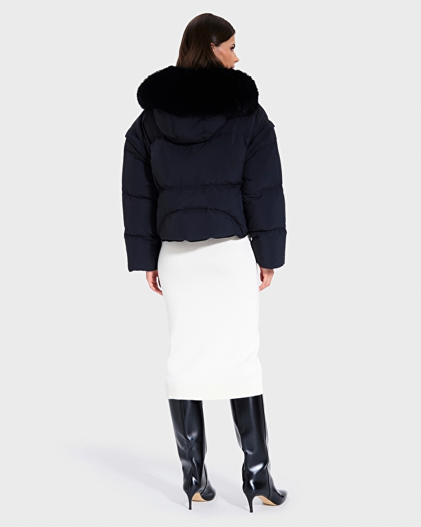 Denitsa Down Jacket Black Short Down Jacket ZAPA
