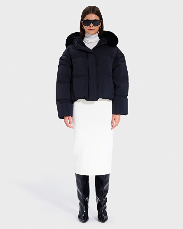 Denitsa Down Jacket Black Short Down Jacket ZAPA
