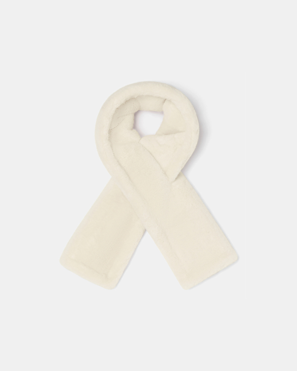 Eva Scarf Ecru Faux Fur Scarf ZAPA