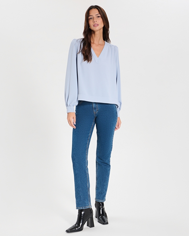 Tahiella top Sky blue fluid top ZAPA
