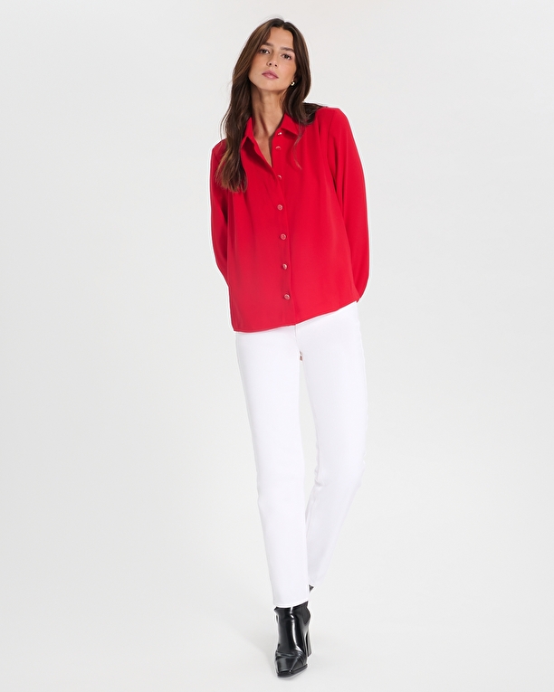 Tara top Red button-down shirt ZAPA