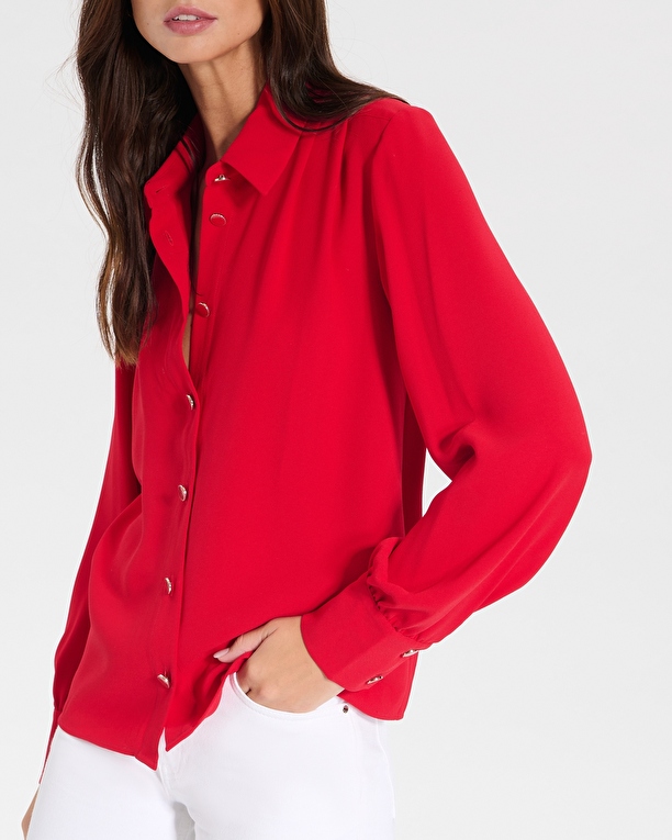 Tara top Red button-down shirt ZAPA