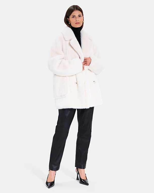 Martiala Coat Ecru Mid-Length Coat ZAPA