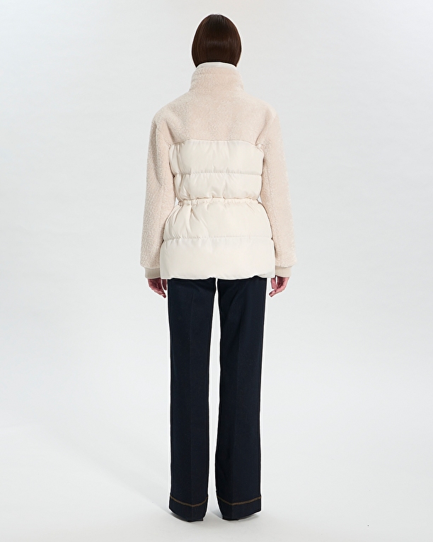 Melisse coat Short two-material ecru coat ZAPA