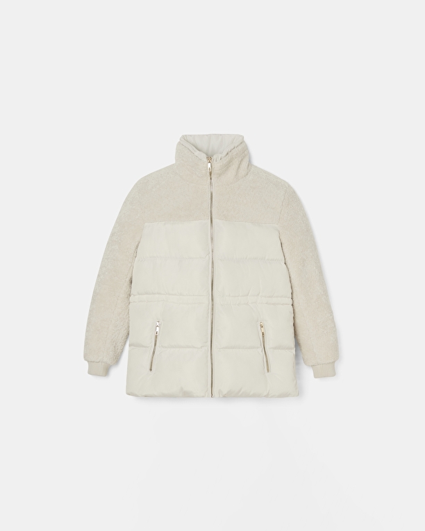 Melisse coat Short two-material ecru coat ZAPA