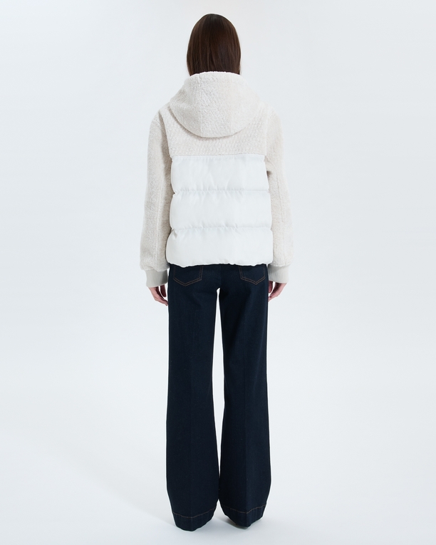 Mey coat Short ecru bi-material coat ZAPA