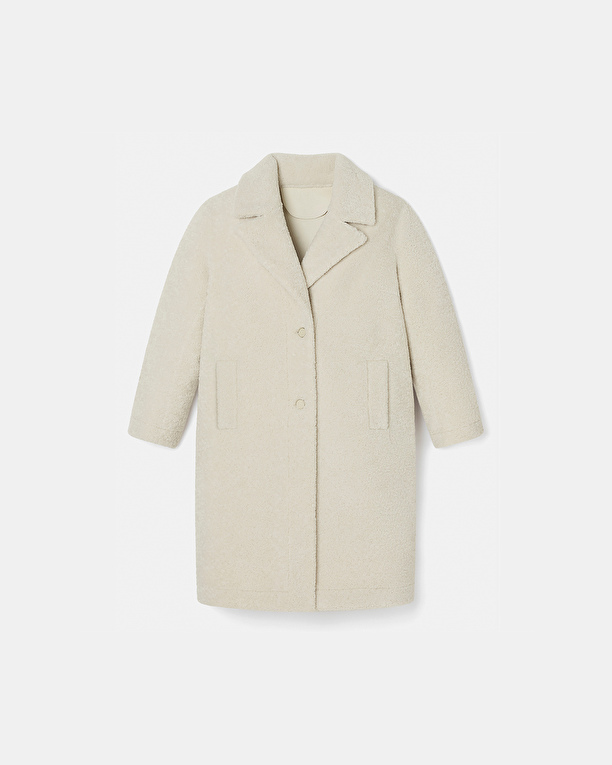 Mississippo Coat Ecru Long Faux Fur Coat ZAPA