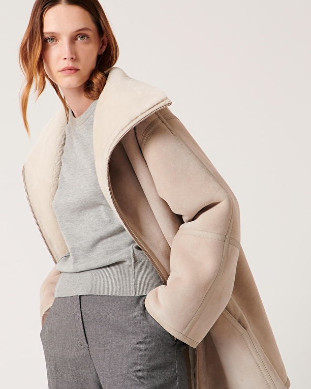 Maya coat Ecru wool coat ZAPA