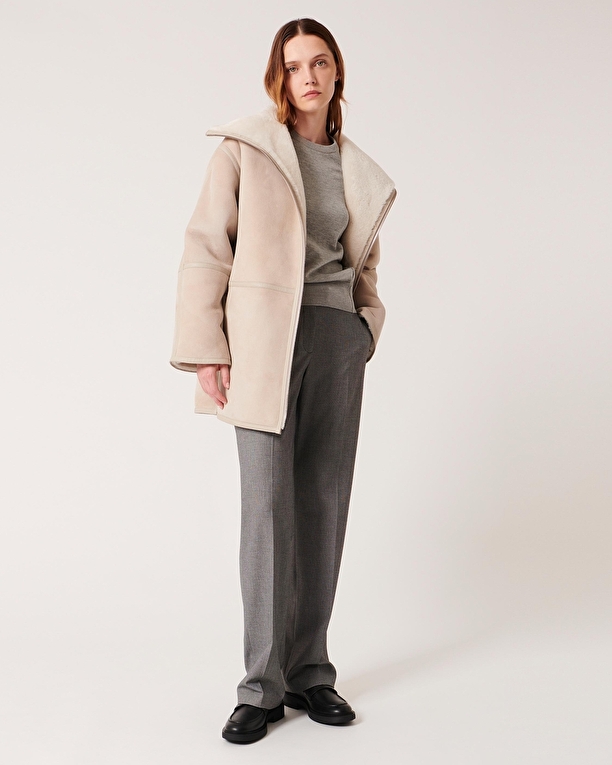 Maya coat Ecru wool coat ZAPA