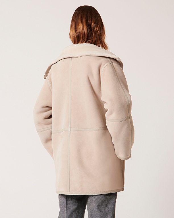 Maya coat Ecru wool coat ZAPA