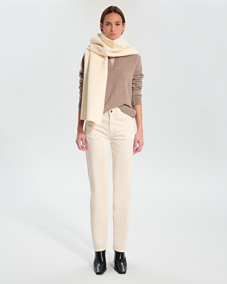 Evy scarf ecru double-faced scarf zapa
