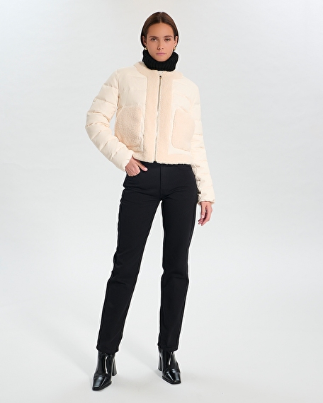 D&eacute;esse coat short ecru down jacket zapa