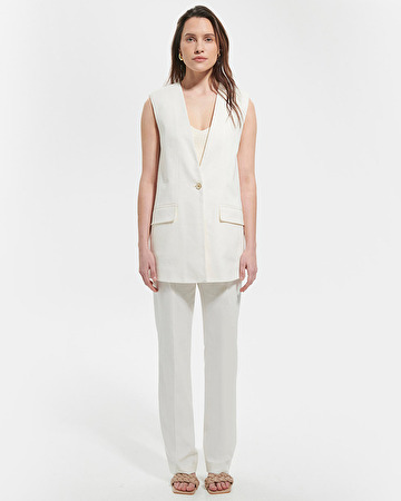 Vina jacket Ecru sleeveless jacket ZAPA