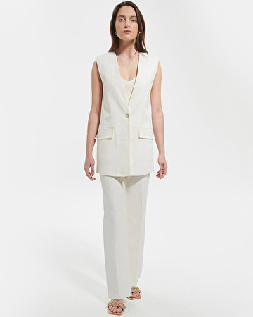 Vina jacket Ecru sleeveless jacket ZAPA