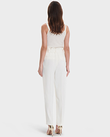 Patricia pants Ecru crepe straight-leg pants ZAPA