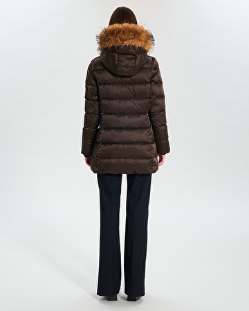 Puffer Jacket Dalyaf Chocolate quilted mid-length puffer jacket ZAPA