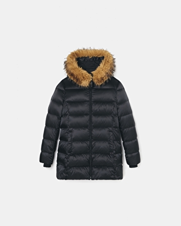 Puffer Jacket Dalyaf Black quilted mid-length puffer jacket ZAPA