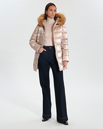 Puffer Jacket Dalyaf Borwn quilted mid-length puffer jacket ZAPA