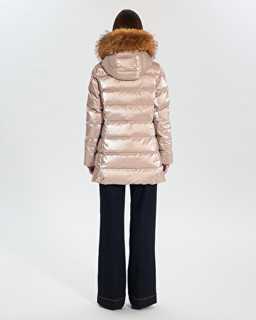 Puffer Jacket Dalyaf Borwn quilted mid-length puffer jacket ZAPA