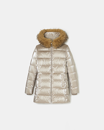 Puffer Jacket Dalyaf Borwn quilted mid-length puffer jacket ZAPA