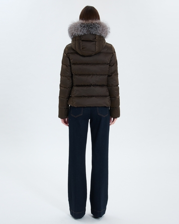 Daly down jacket Short khaki furry down jacket ZAPA