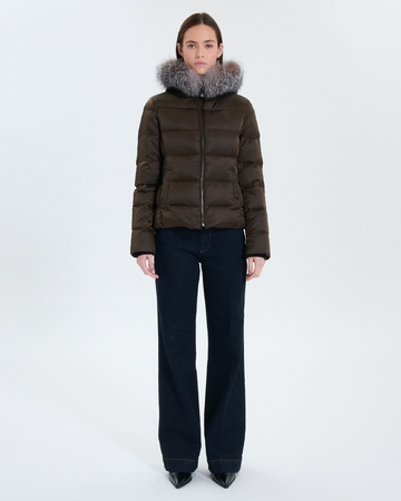 Daly down jacket Short khaki furry down jacket ZAPA