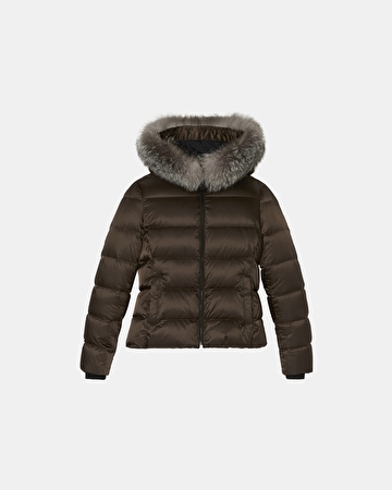 Daly down jacket Short khaki furry down jacket ZAPA