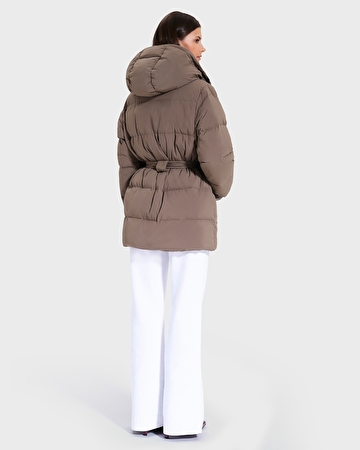 Dilek Down Jacket Khaki Fitted Down Jacket ZAPA