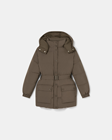 Dilek Down Jacket Khaki Fitted Down Jacket ZAPA