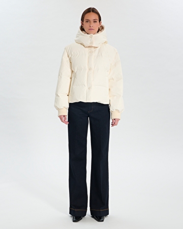 Driss Down Jacket Ecru Short Down Jacket ZAPA