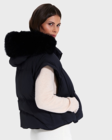 Denitsa Down Jacket Black Short Down Jacket ZAPA