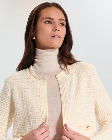 Glade Vest Short ecru cardigan ZAPA