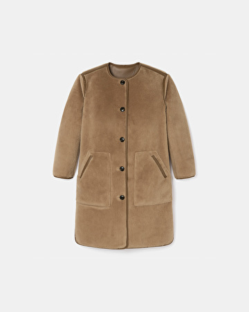 Mahona Coat Camel Long Faux Fur Coat ZAPA
