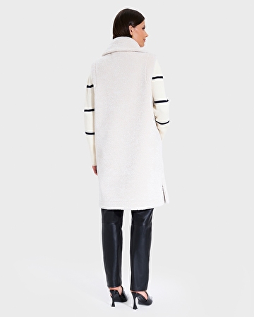 Macaria Coat Ecru Long Sleeveless Coat ZAPA