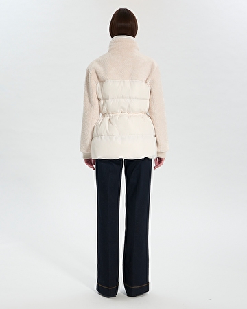 Melisse coat Short two-material ecru coat ZAPA