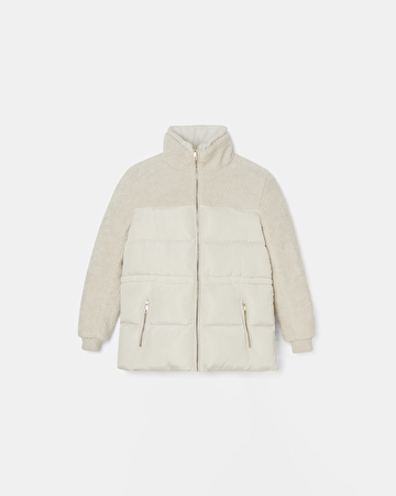 Melisse coat Short two-material ecru coat ZAPA