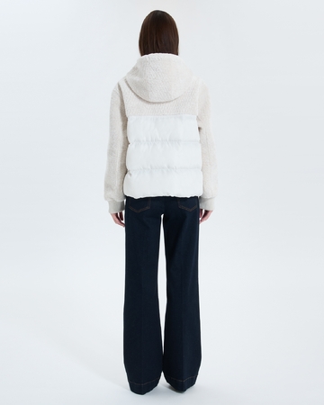 Mey coat Short ecru bi-material coat ZAPA